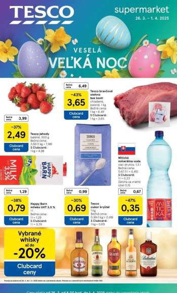 Leták TESCO supermarket - 26.3.2025 - 1.4.2025.