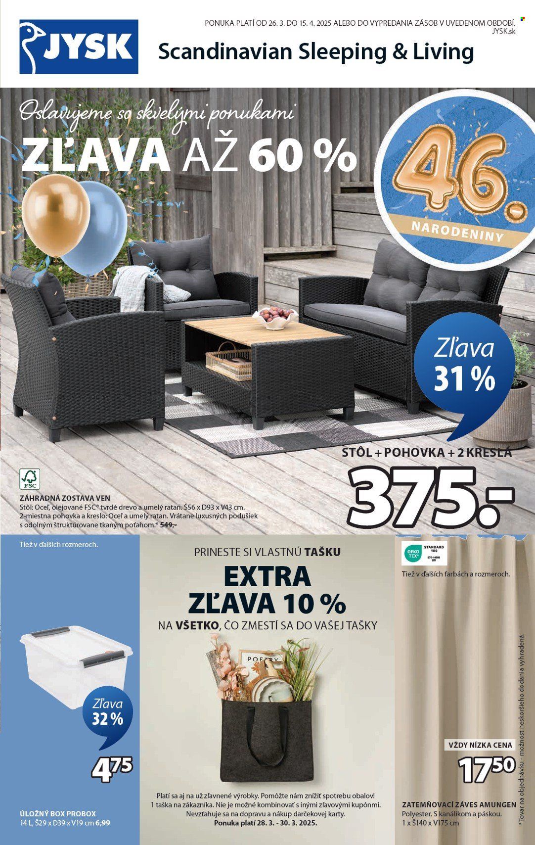 Leták JYSK - 26.3.2025 - 15.4.2025. Strana 2