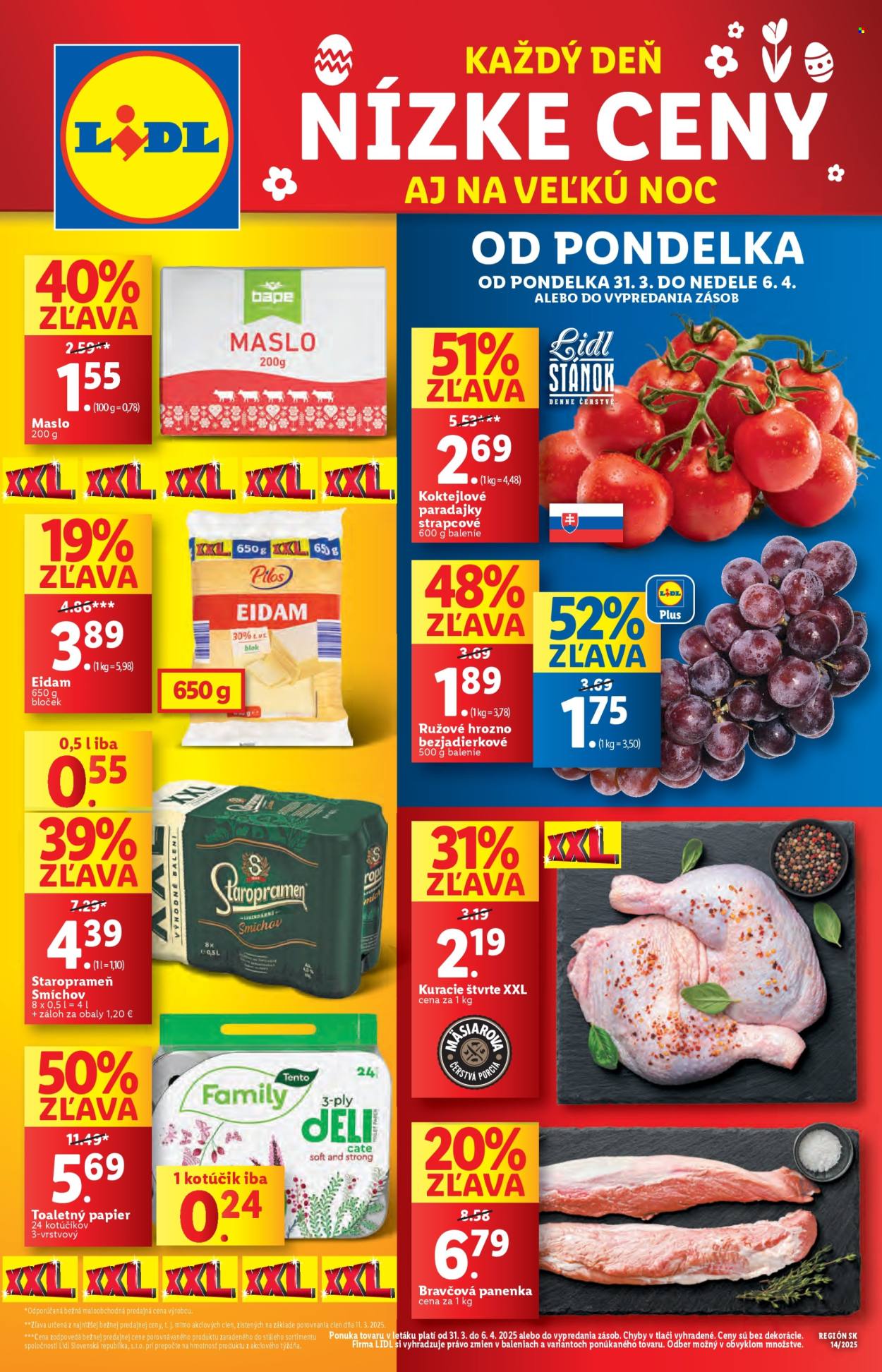 Leták Lidl - 31.3.2025 - 6.4.2025. Strana 1