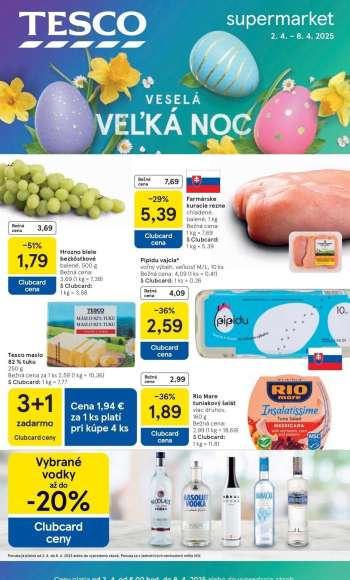 Leták TESCO supermarket - 2.4.2025 - 8.4.2025.