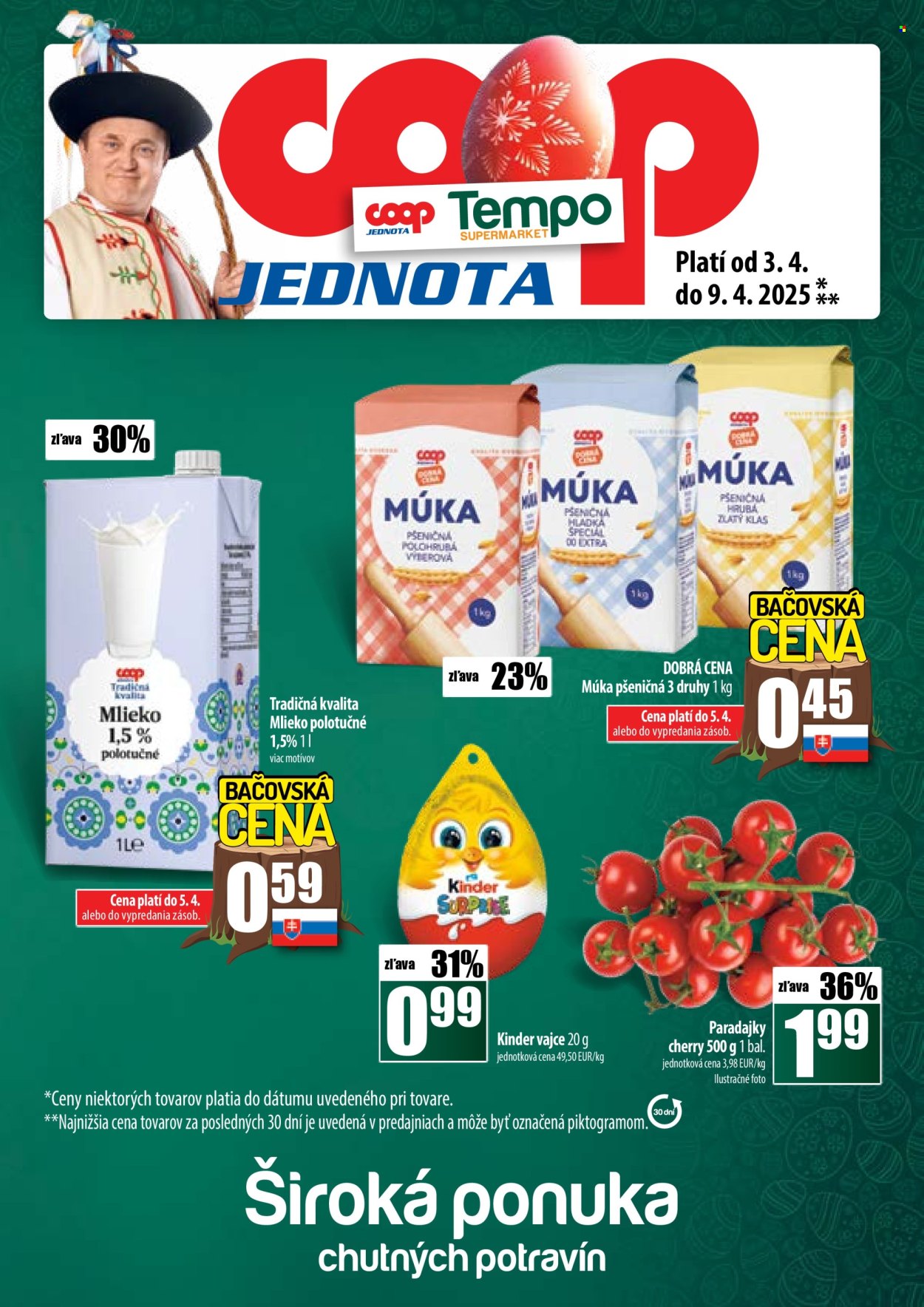 Leták COOP Jednota - 3.4.2025 - 9.4.2025. Strana 1