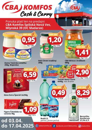 Leták CBA Komfos - 3.4.2025 - 17.4.2025.