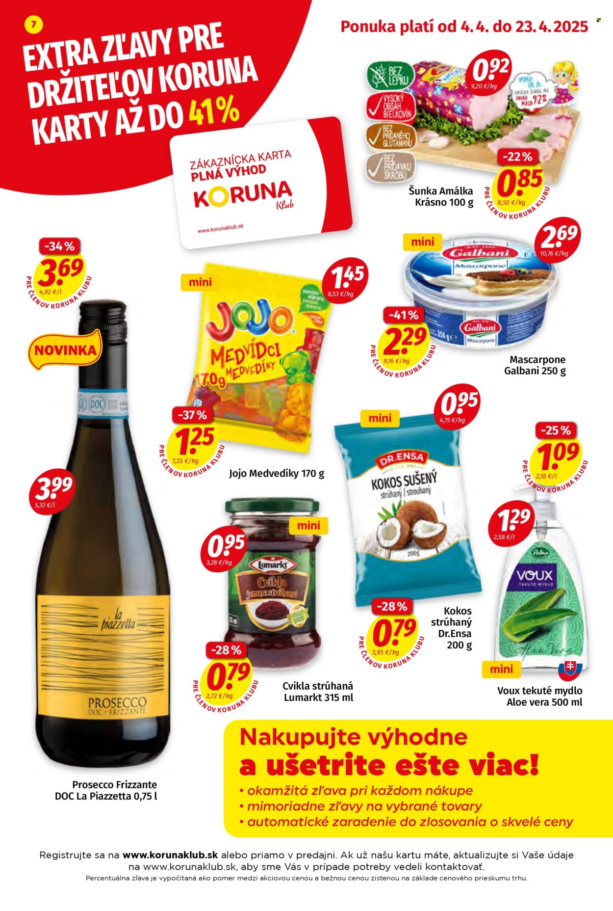 Leták Potraviny KORUNA - 4.4.2025 - 23.4.2025. Strana 7