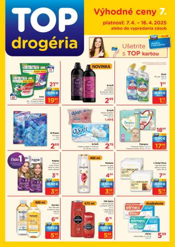 Leták TOP drogéria - 7.4.2025 - 16.4.2025.