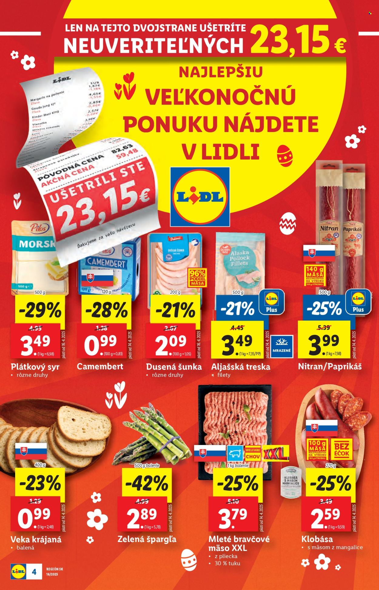 Leták Lidl - 14.4.2025 - 19.4.2025. Strana 4