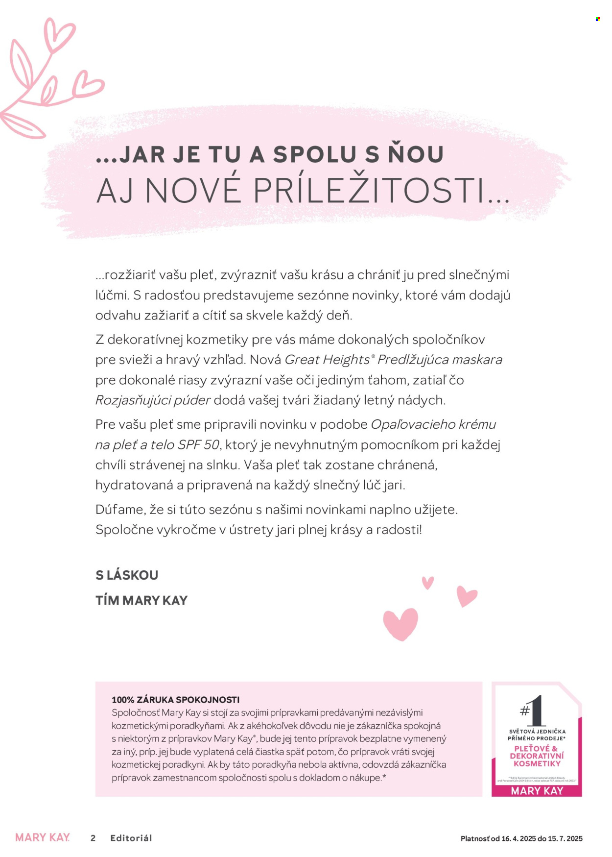 Leták Mary Kay. Strana 2