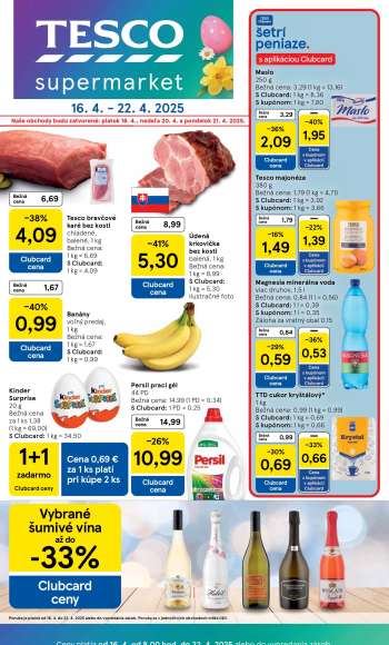 Leták TESCO supermarket - 16.4.2025 - 22.4.2025.