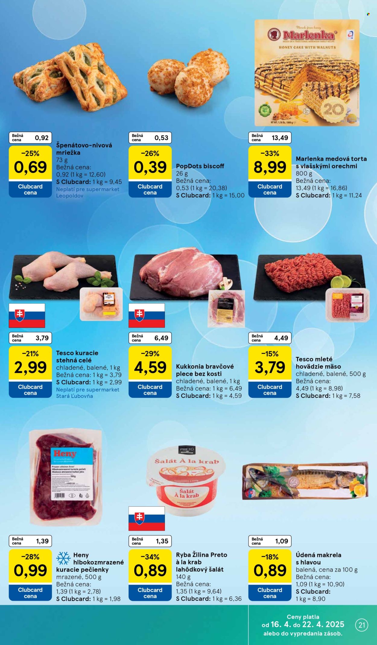 Leták TESCO supermarket - 16.4.2025 - 22.4.2025. Strana 21