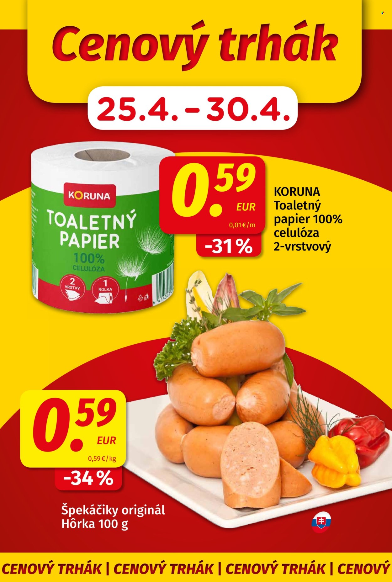 Leták Potraviny KORUNA - 25.4.2025 - 7.5.2025. Strana 2