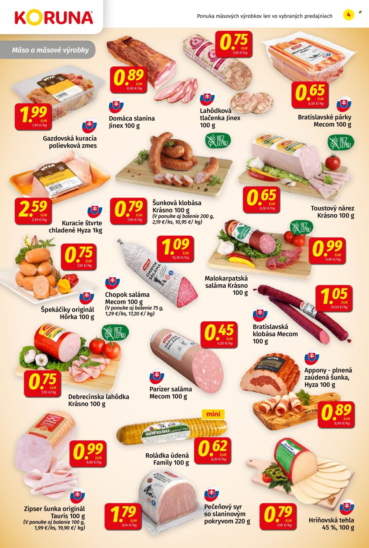 Leták Potraviny KORUNA - 25.4.2025 - 7.5.2025. Strana 4