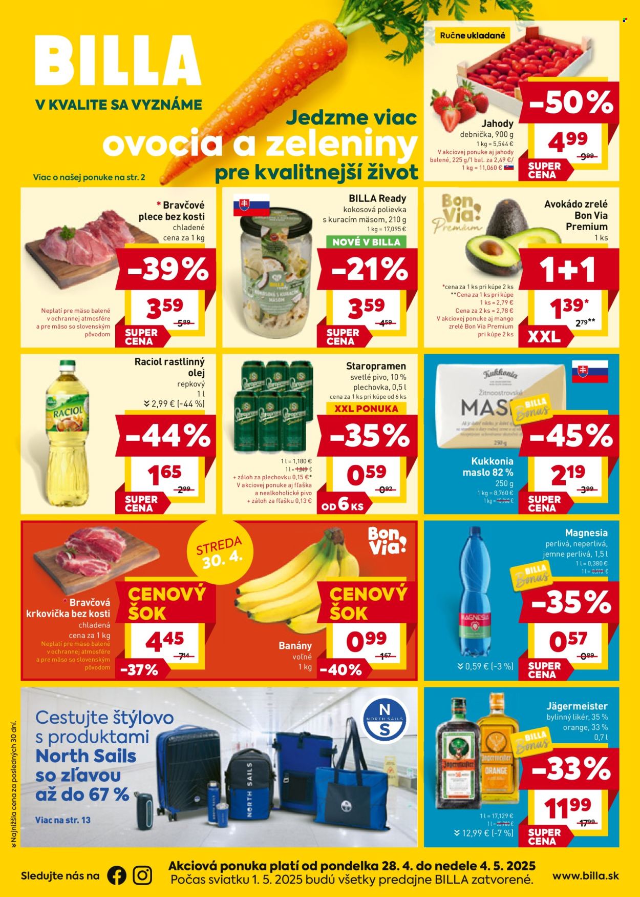 Leták Billa - 28.4.2025 - 4.5.2025. Strana 1