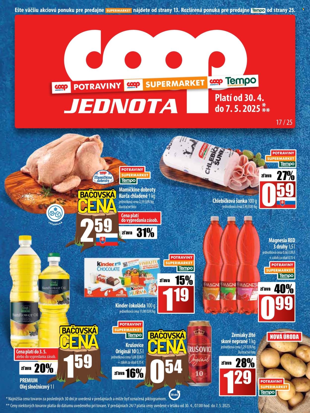 Leták COOP Jednota - 30.4.2025 - 7.5.2025. Strana 1