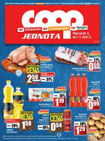Leták COOP Jednota - 30.4.2025 - 7.5.2025.