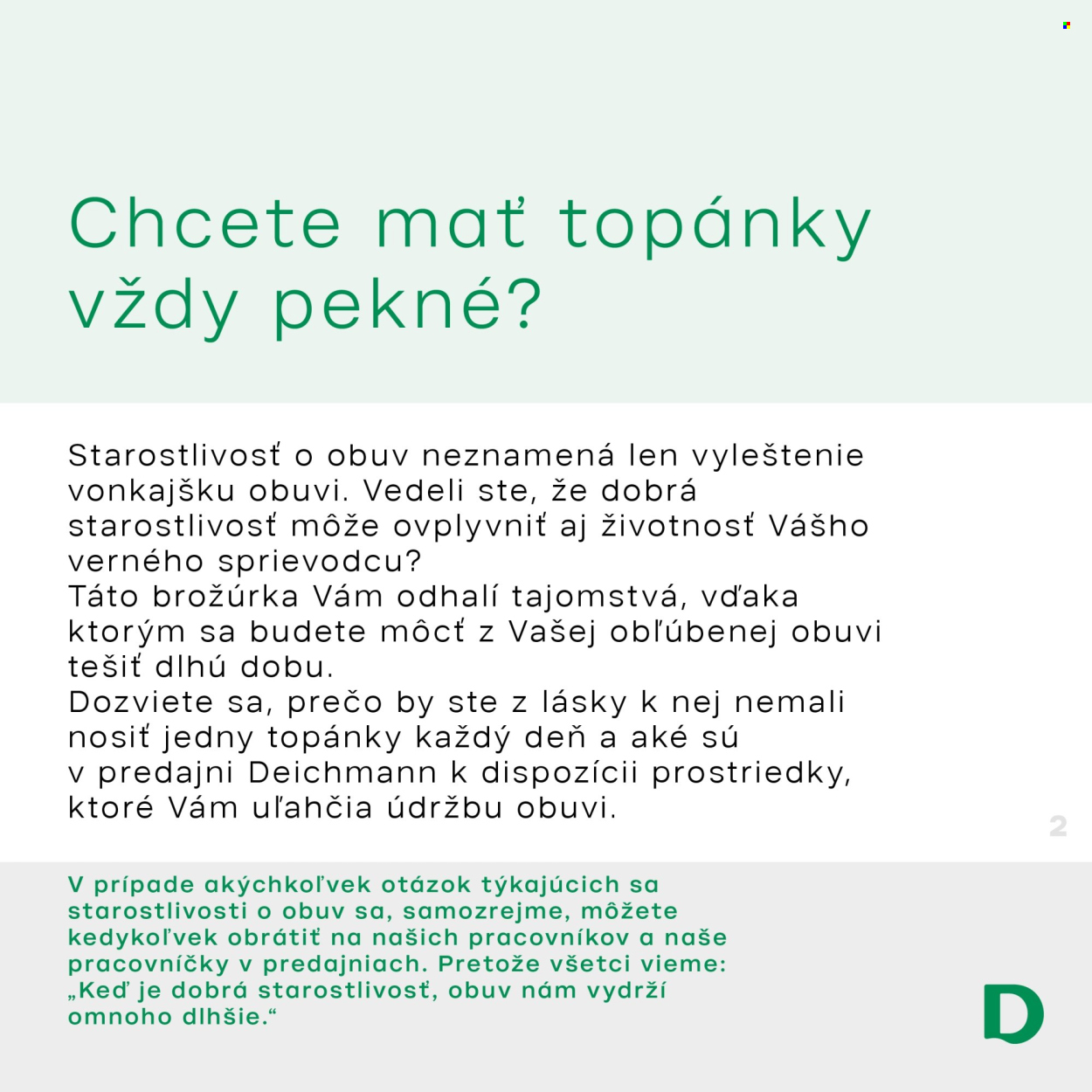 Leták Deichmann. Strana 2