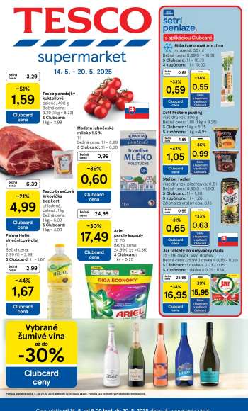 Leták TESCO supermarket - 14.5.2025 - 20.5.2025.