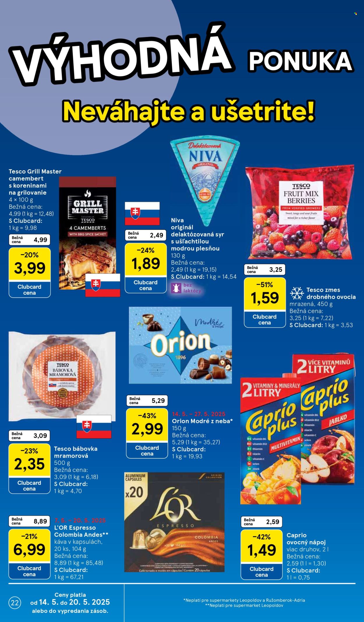 Leták TESCO supermarket - 14.5.2025 - 20.5.2025. Strana 22
