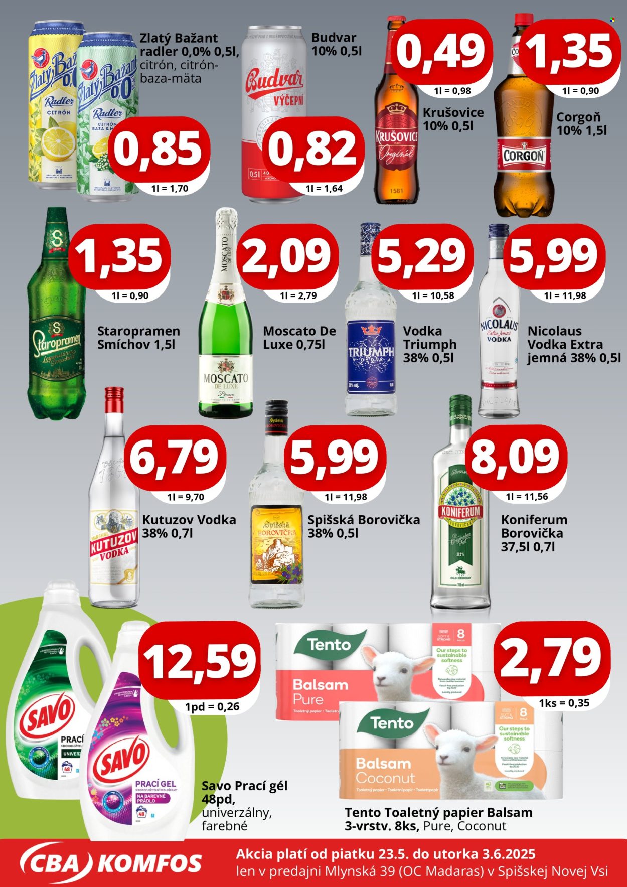 Leták CBA Komfos - 23.5.2025 - 3.6.2025. Strana 4