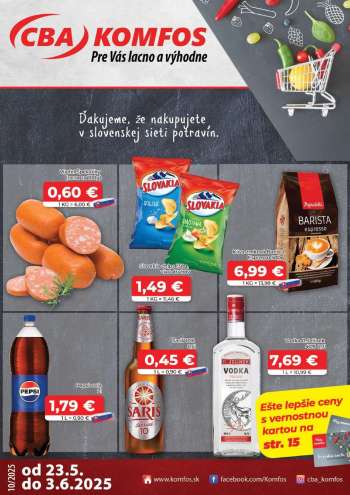 Leták CBA Komfos - 23.5.2025 - 3.6.2025.