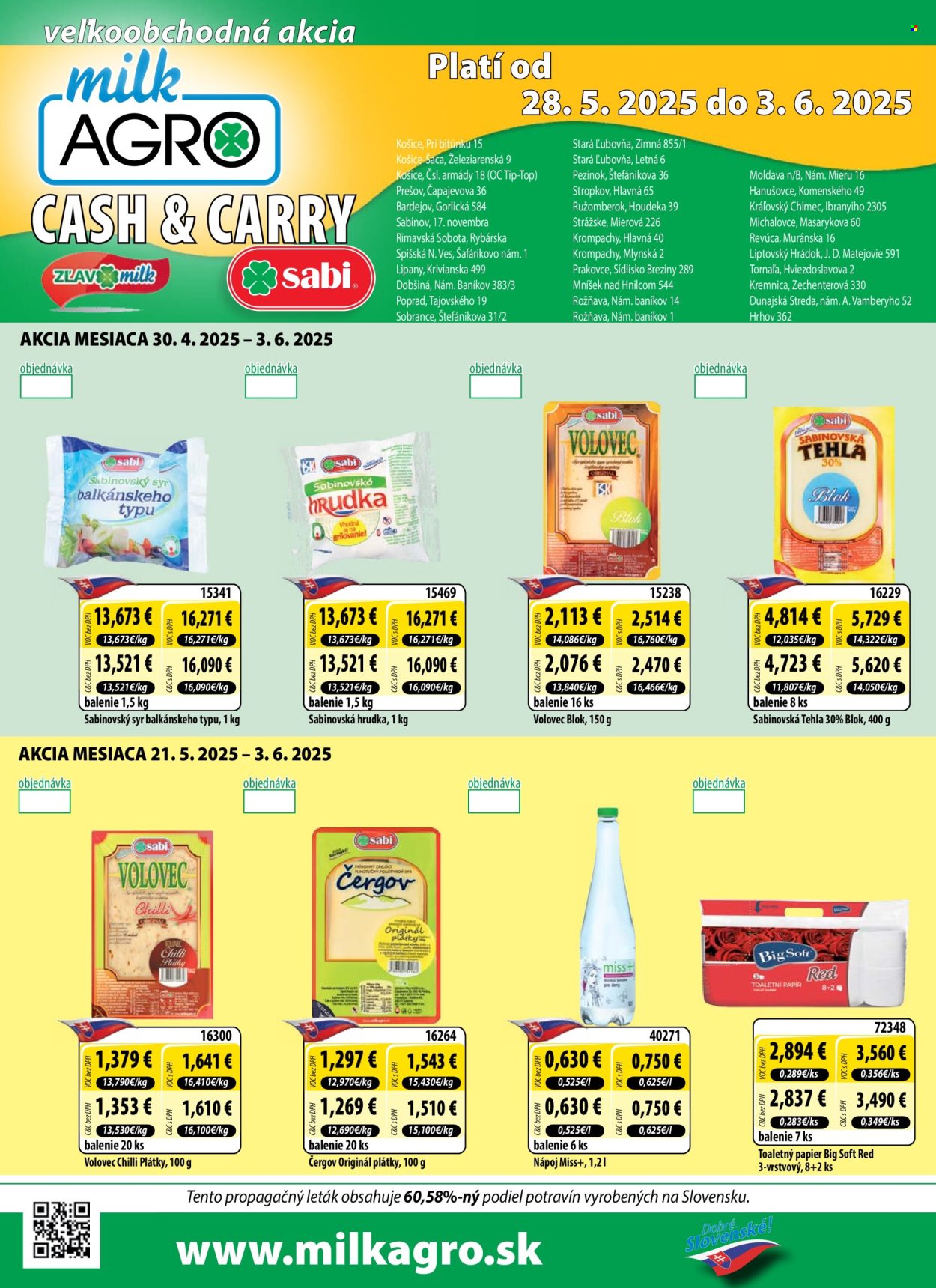 Leták Milk AGRO - 28.5.2025 - 3.6.2025. Strana 1