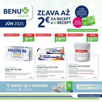 Leták BENU Lekáreň - 1.6.2025 - 30.6.2025.