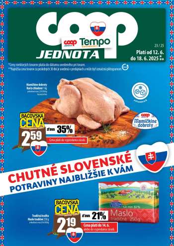 Leták COOP Jednota - 12.6.2025 - 18.6.2025.