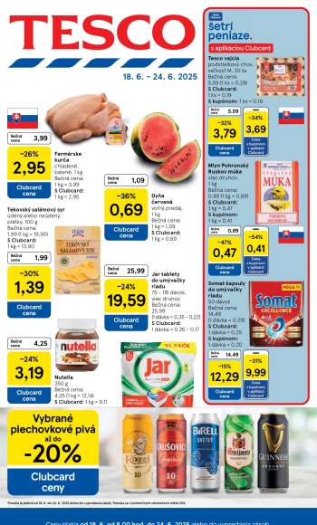 Leták TESCO - 18.6.2025 - 24.6.2025.