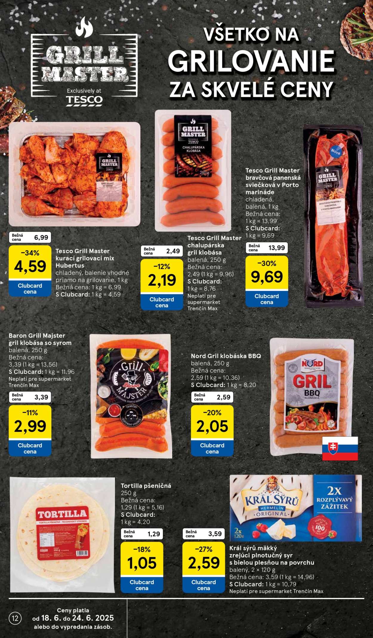 Leták TESCO supermarket - 18.6.2025 - 24.6.2025. Strana 12