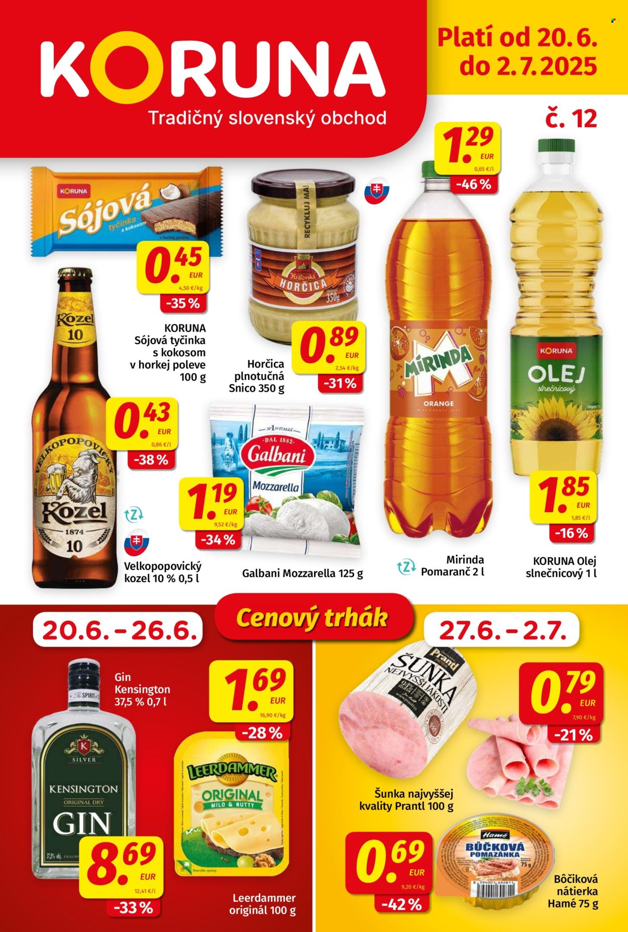 Leták Potraviny KORUNA - 20.6.2025 - 2.7.2025. Strana 1