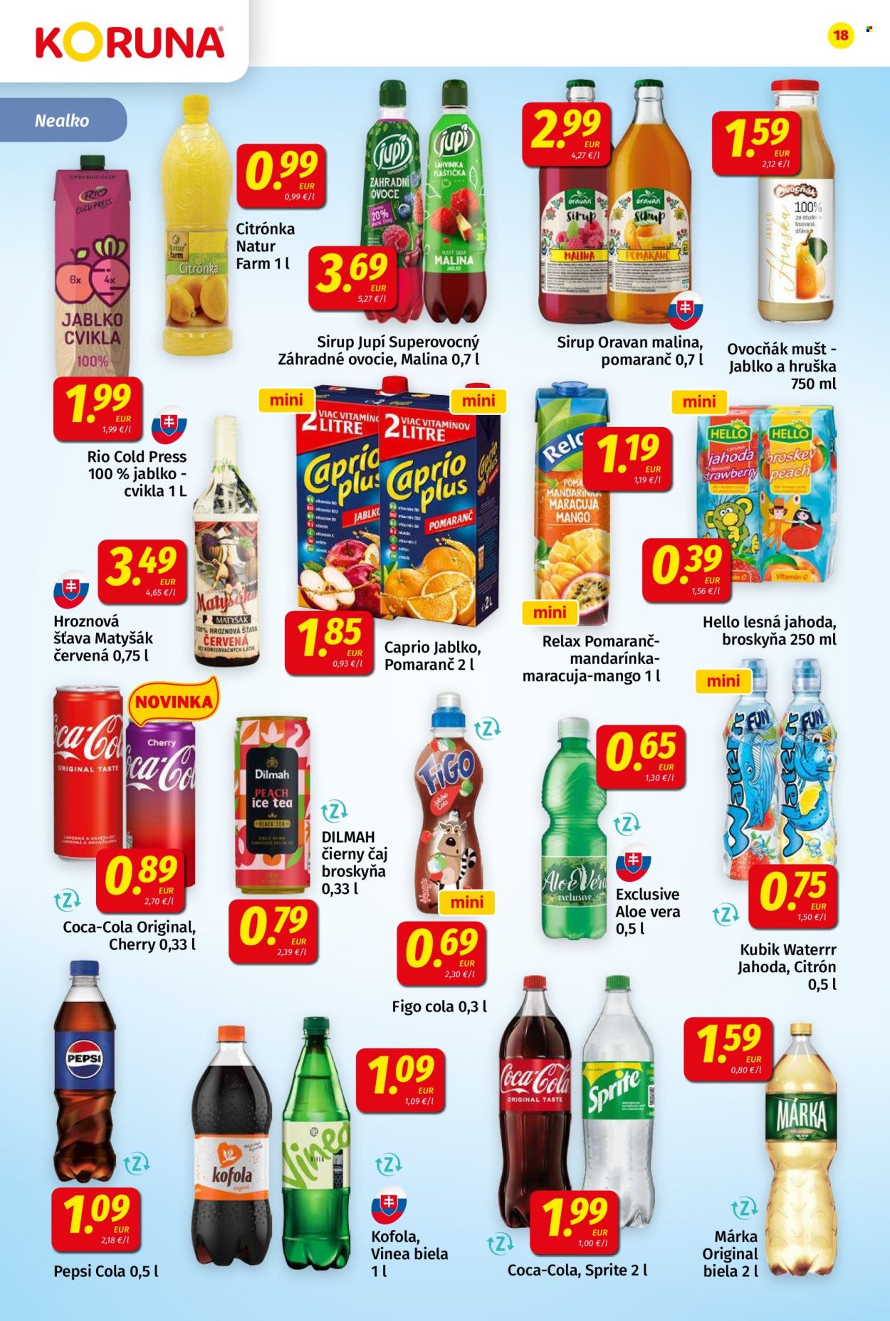Leták Potraviny KORUNA - 20.6.2025 - 2.7.2025. Strana 18
