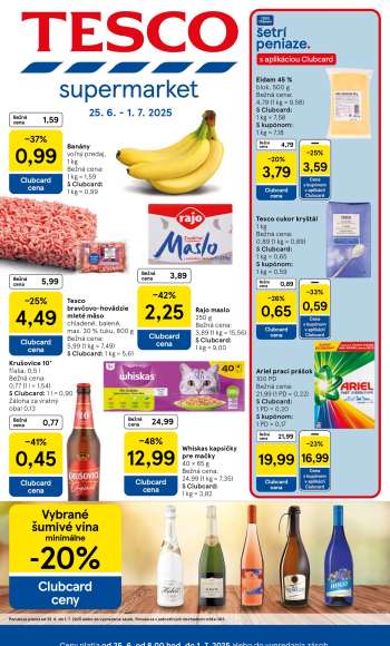 Leták TESCO supermarket - 25.6.2025 - 1.7.2025.