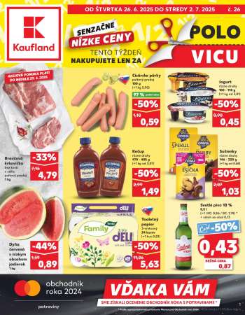 Leták Kaufland - 26.6.2025 - 2.7.2025.