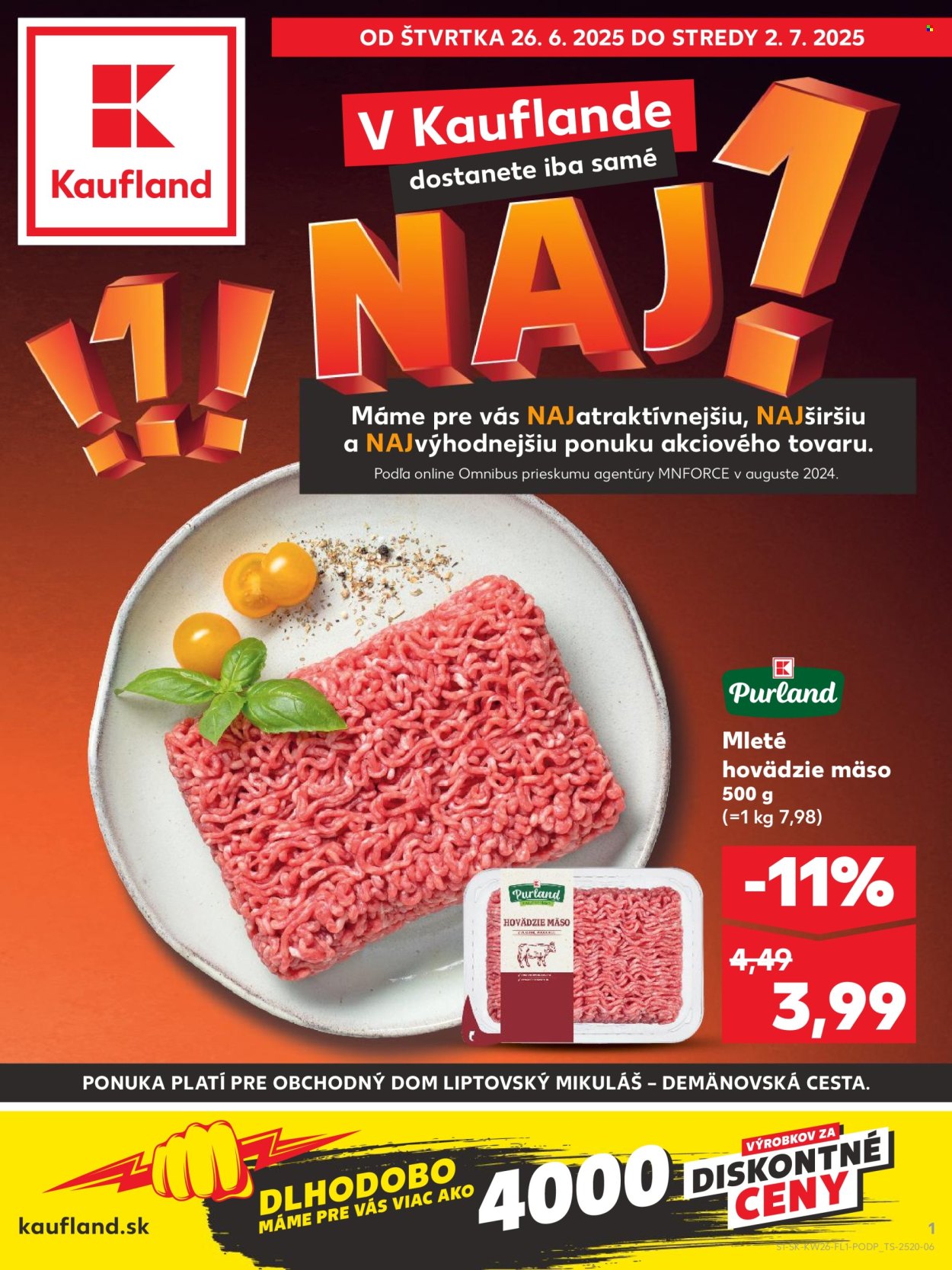 Leták Kaufland - 26.6.2025 - 2.7.2025. Strana 1