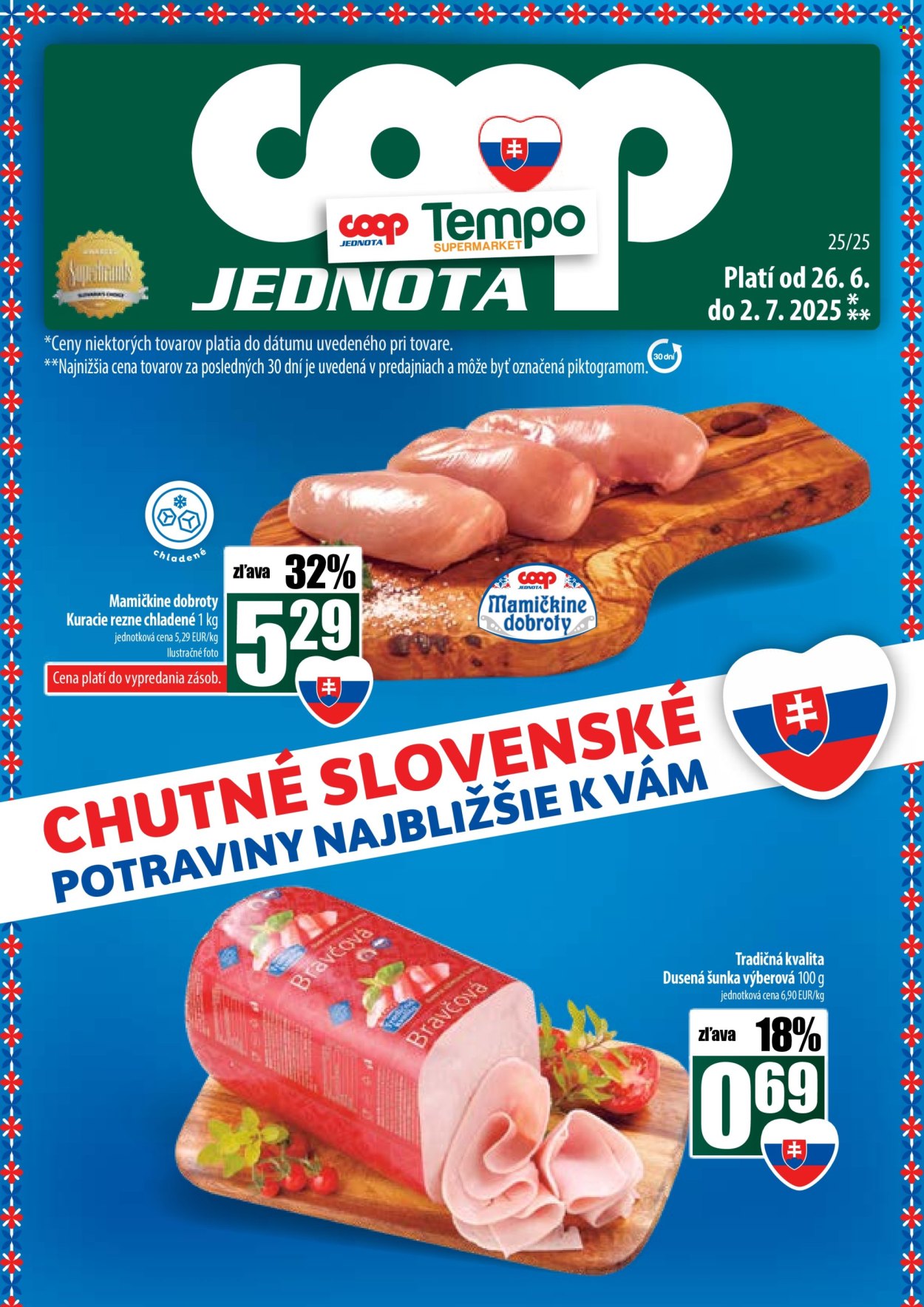 Leták COOP Jednota - 26.6.2025 - 2.7.2025. Strana 1