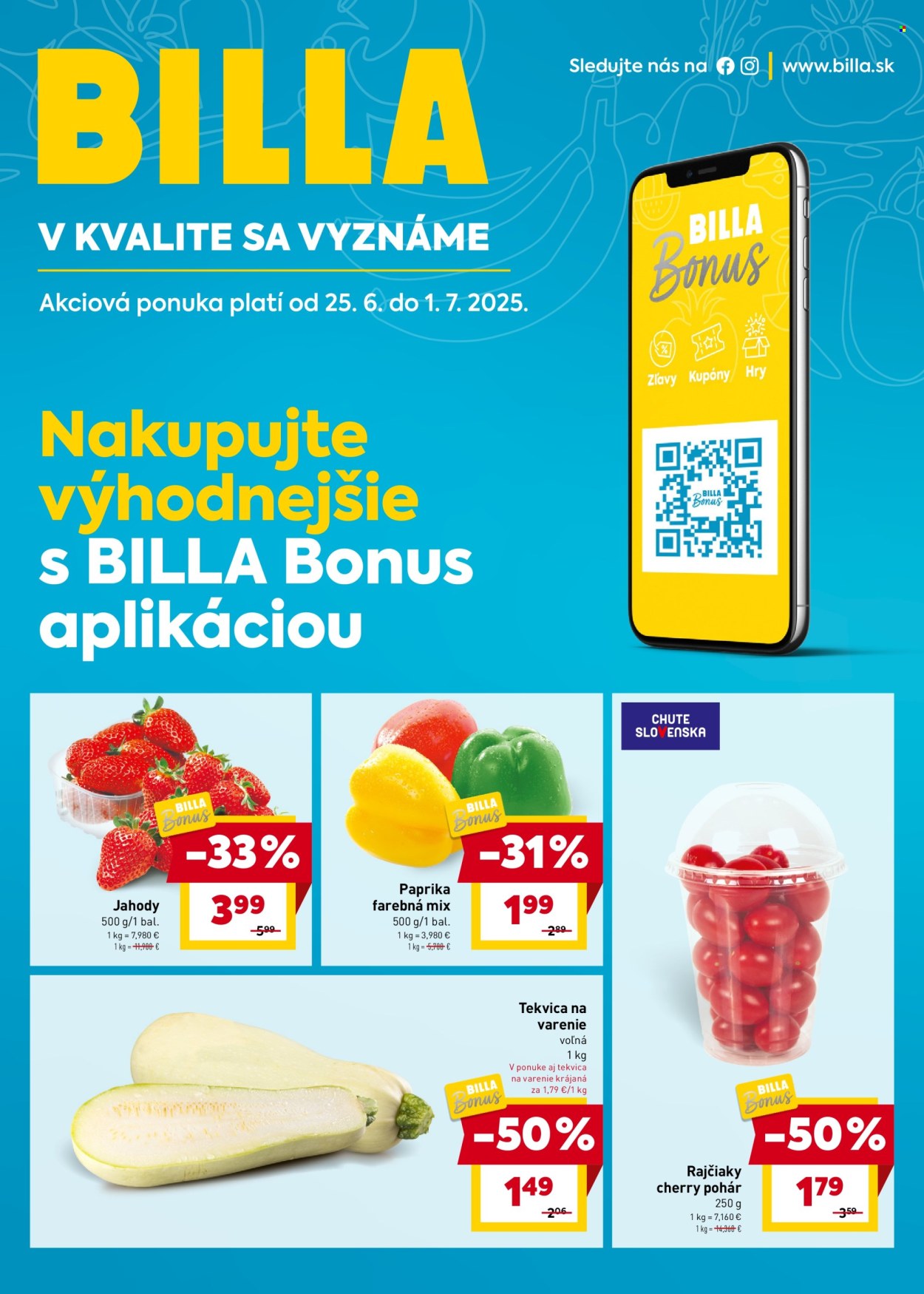 Leták Billa - 25.6.2025 - 1.7.2025. Strana 1