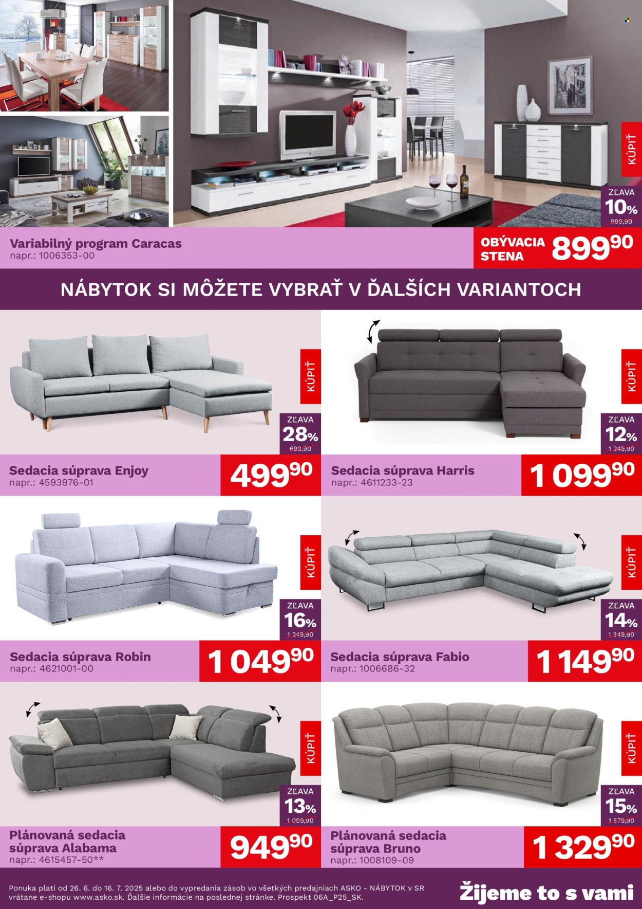 Leták Asko Nábytok - 26.6.2025 - 16.7.2025. Strana 2