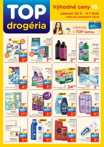 Leták TOP drogéria - 30.6.2025 - 9.7.2025.
