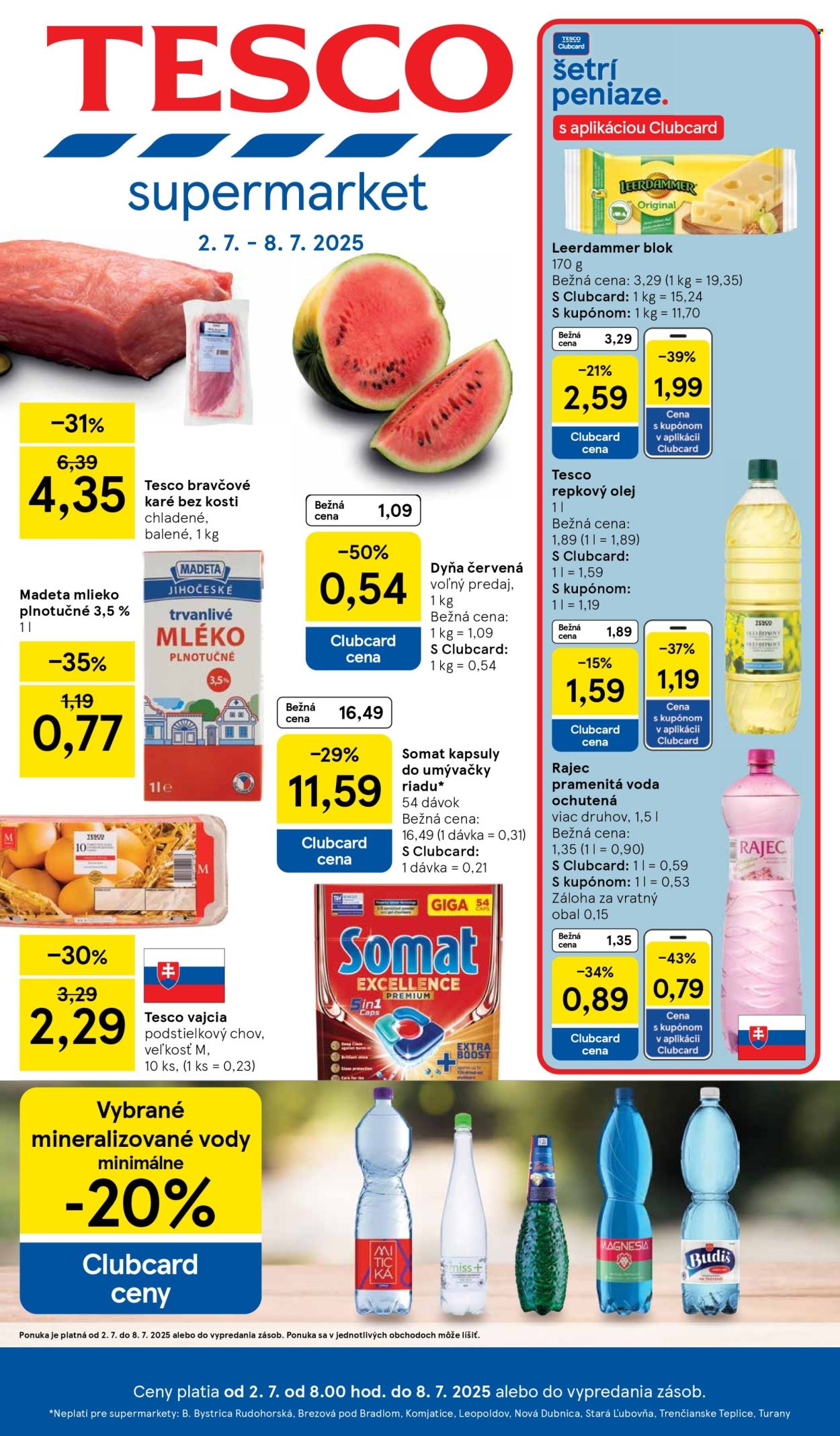 Leták TESCO supermarket - 2.7.2025 - 8.7.2025. Strana 1