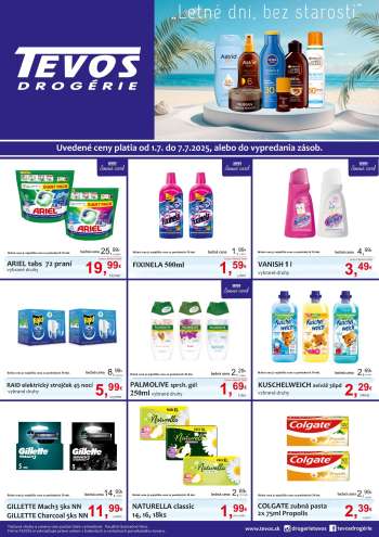 Leták Tevos Drogérie - 1.7.2025 - 7.7.2025.