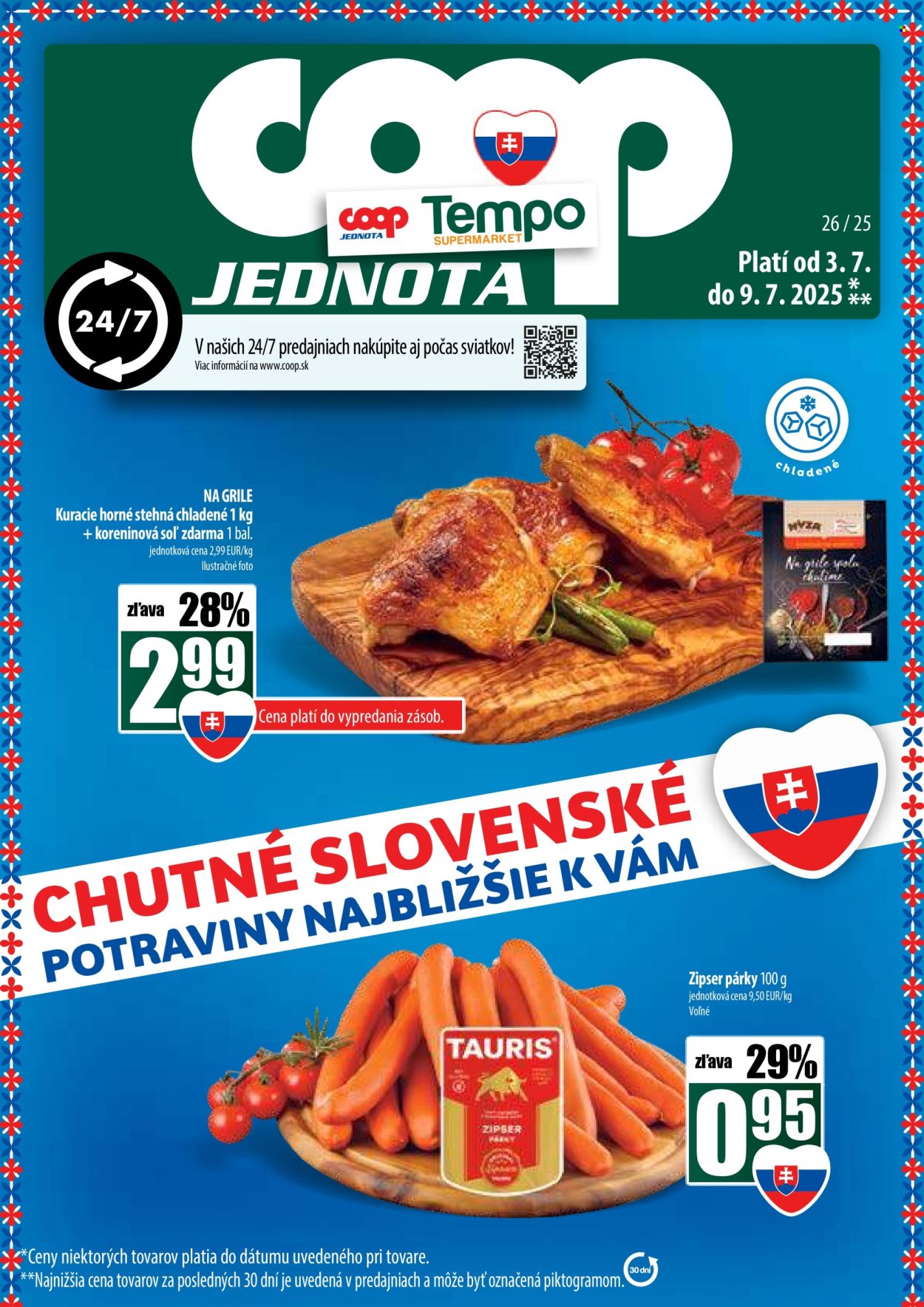 Leták COOP Jednota - 3.7.2025 - 9.7.2025. Strana 1