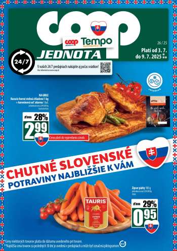 Leták COOP Jednota - 3.7.2025 - 9.7.2025.