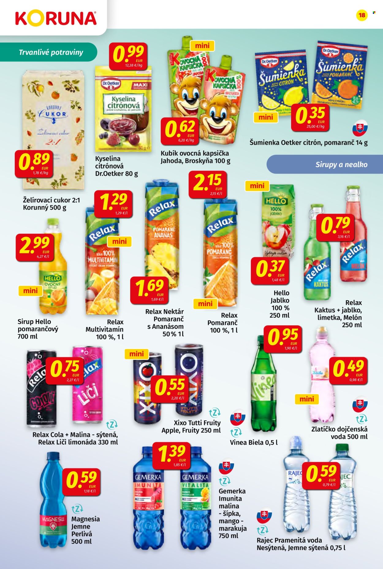 Leták Potraviny KORUNA - 4.7.2025 - 16.7.2025. Strana 18