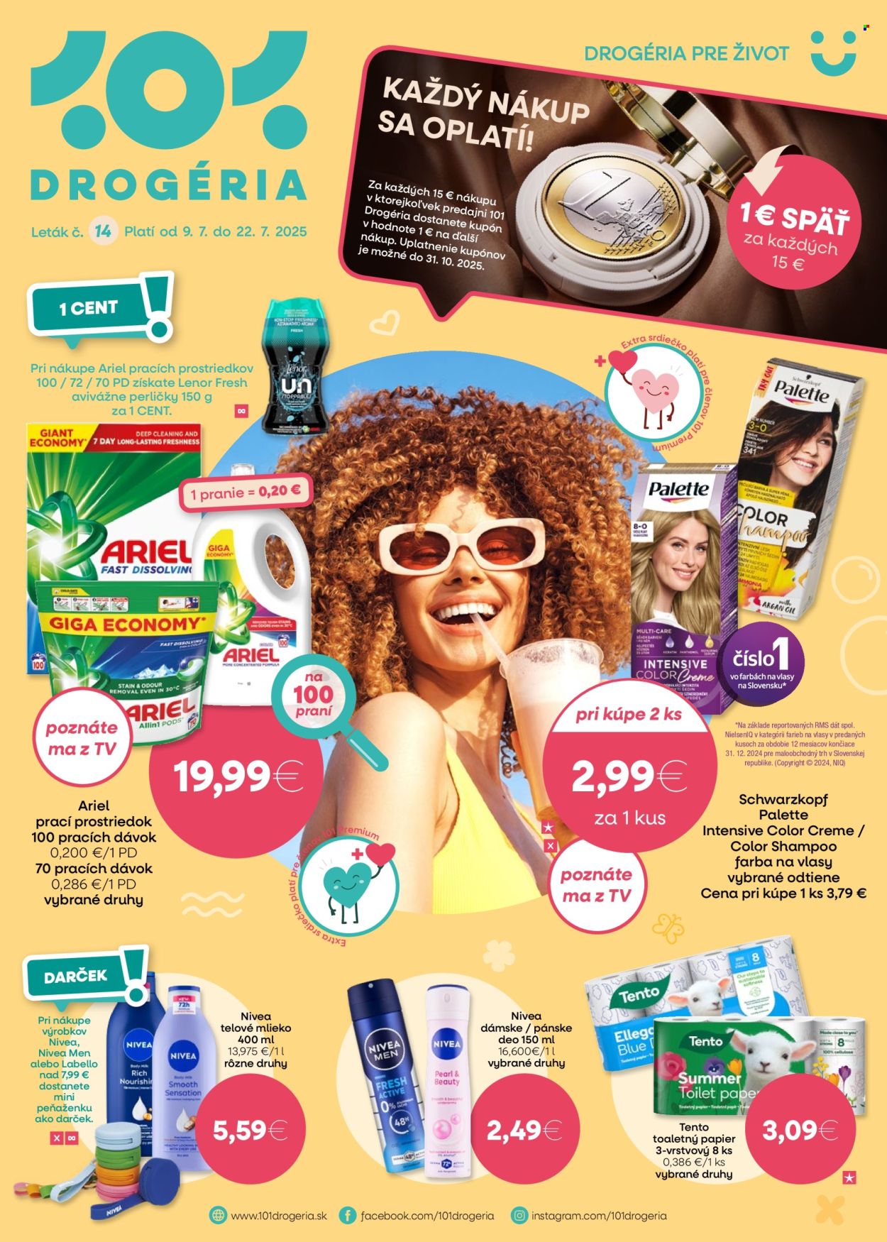 Leták 101 Drogerie - 9.7.2025 - 22.7.2025. Strana 1