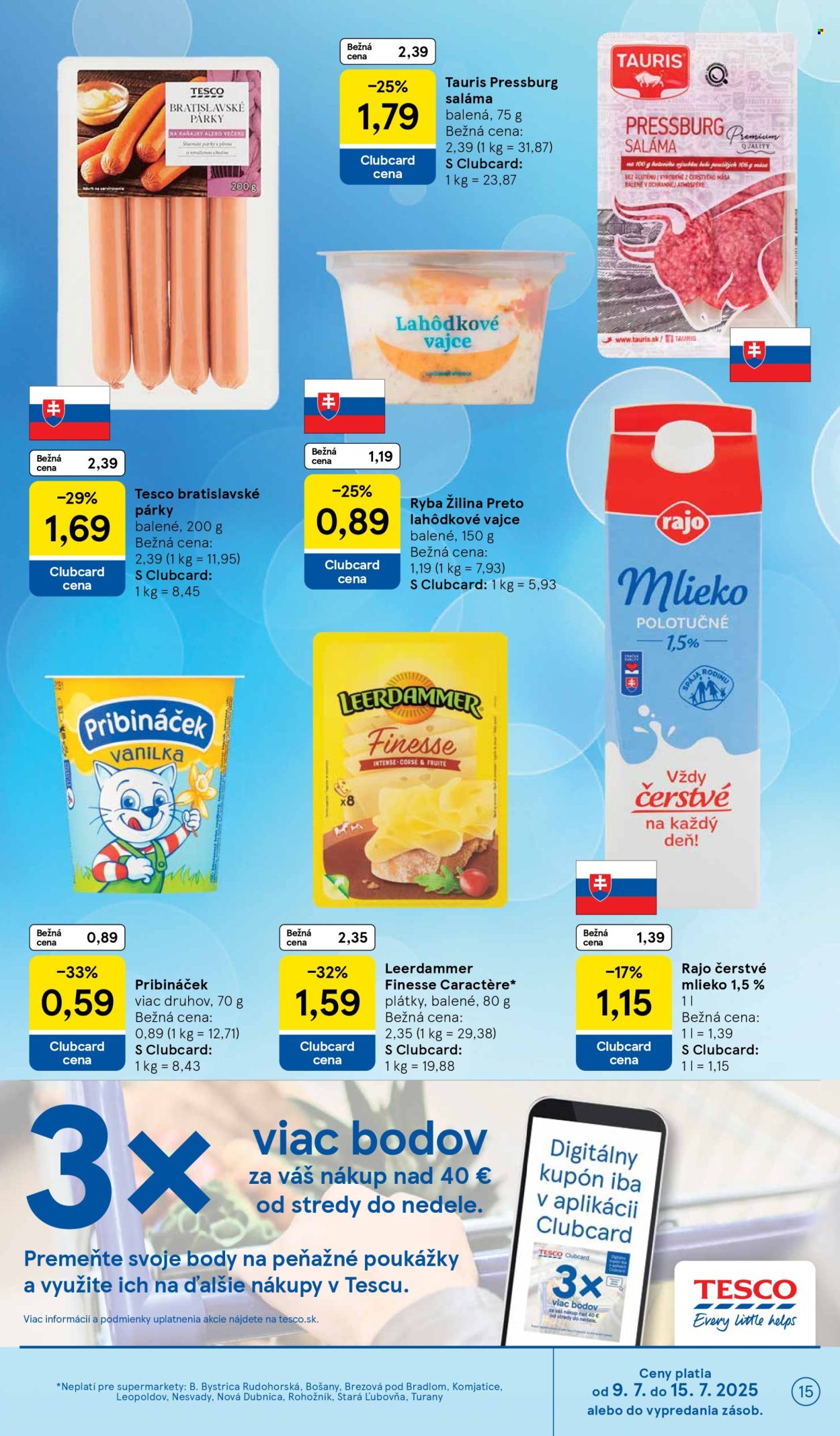 Leták TESCO supermarket - 9.7.2025 - 15.7.2025. Strana 15