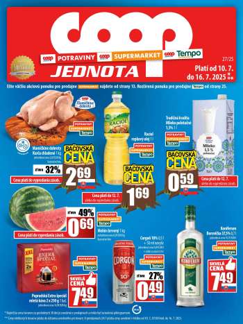 Leták COOP Jednota - 10.7.2025 - 16.7.2025.