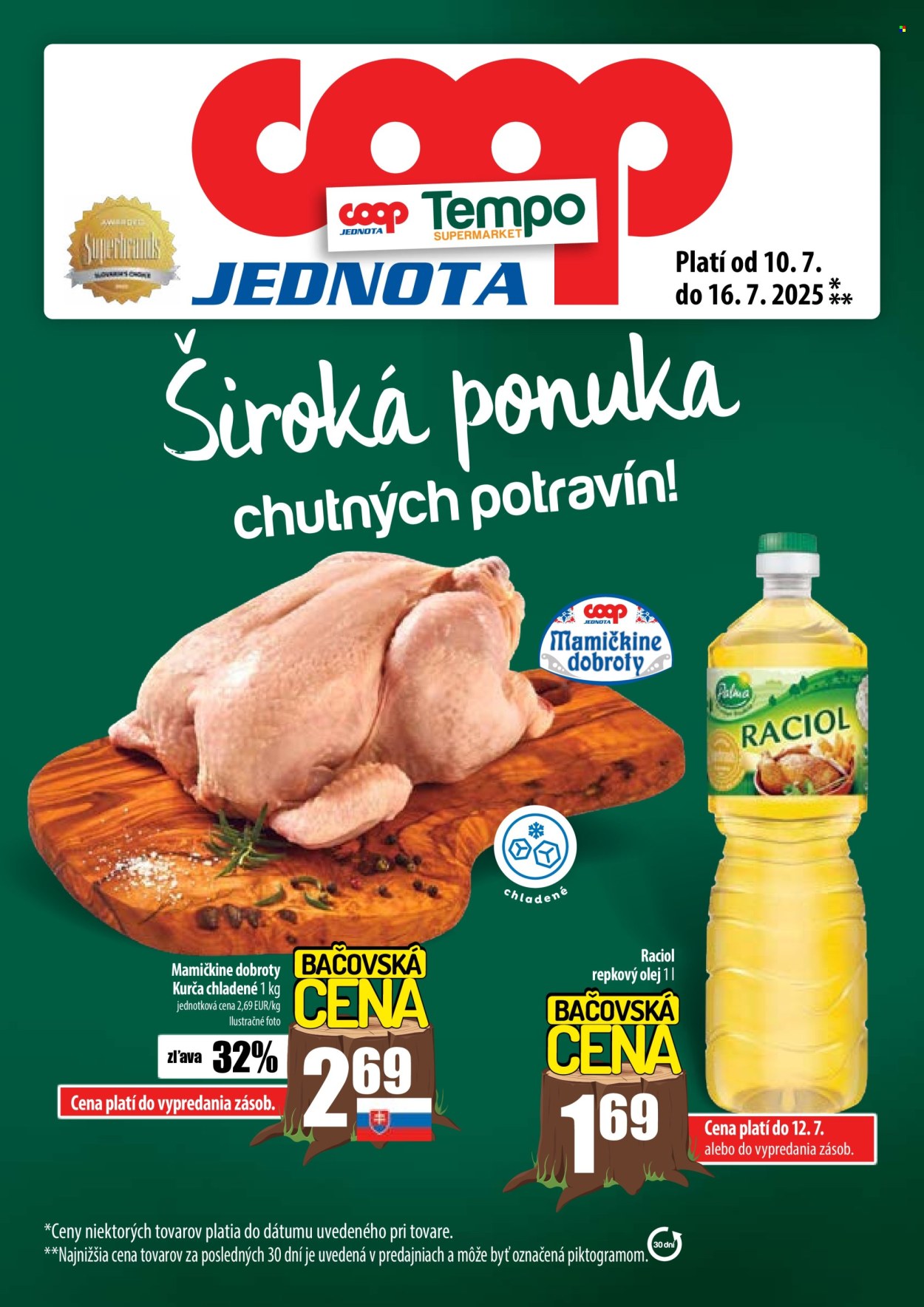 Leták COOP Jednota - 10.7.2025 - 16.7.2025. Strana 1