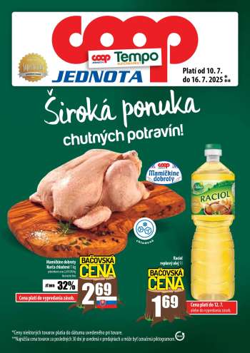 Leták COOP Jednota - 10.7.2025 - 16.7.2025.