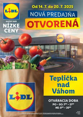 Leták Lidl - 14.7.2025 - 20.7.2025.
