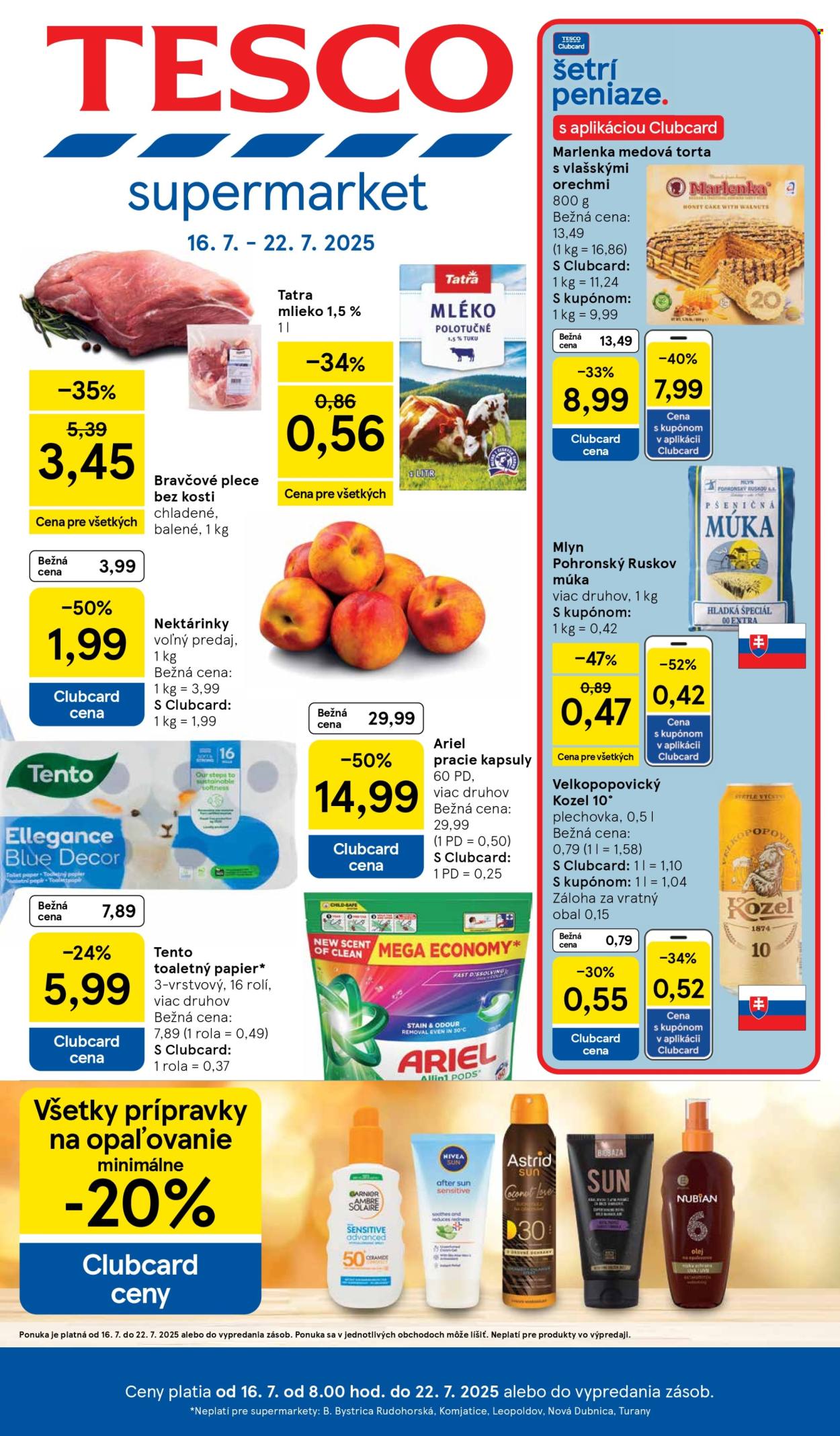 Leták TESCO supermarket - 16.7.2025 - 22.7.2025. Strana 1