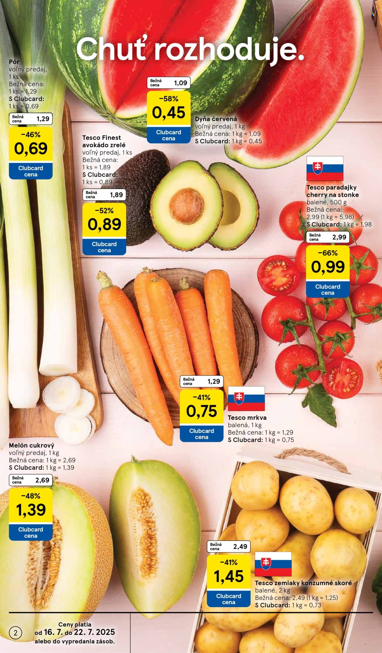 Leták TESCO supermarket - 16.7.2025 - 22.7.2025. Strana 2