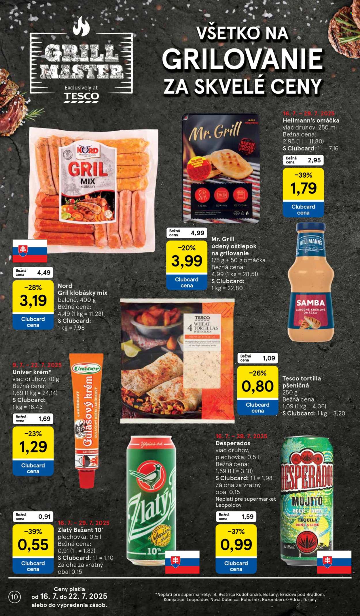 Leták TESCO supermarket - 16.7.2025 - 22.7.2025. Strana 10